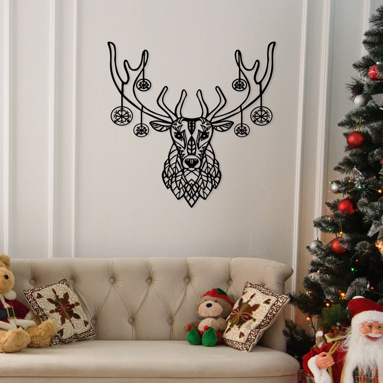 Poze Accesoriu decorativ de perete metalic Christmas Deer