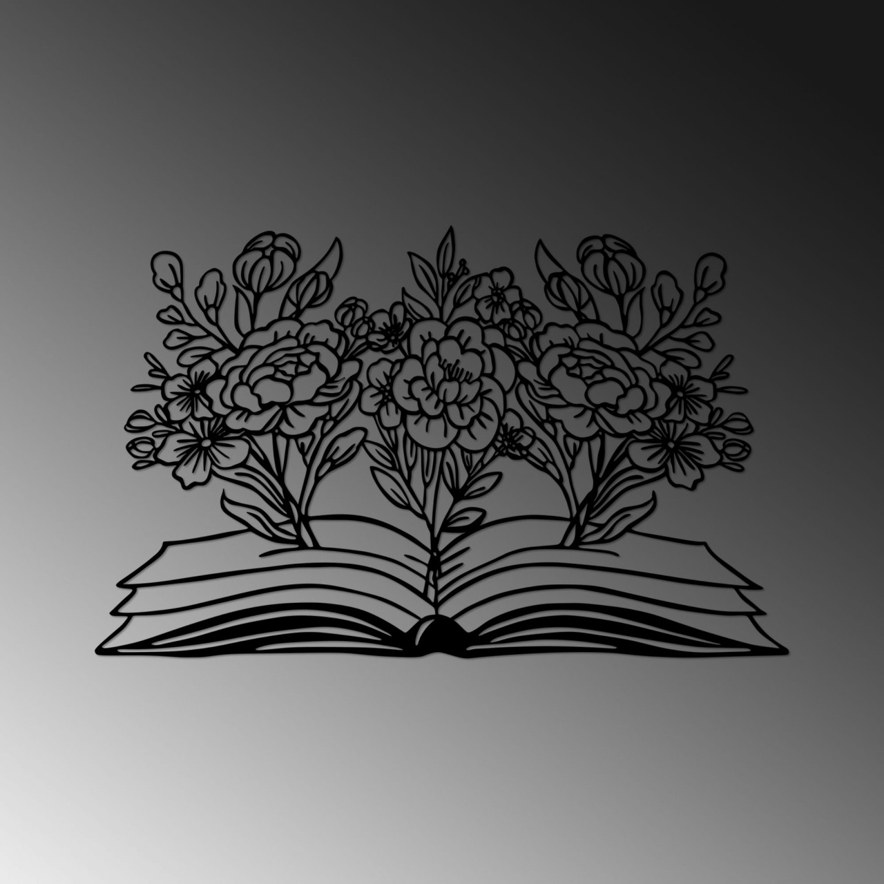 Poze Accesoriu decorativ de perete metalic Flower Book - 497