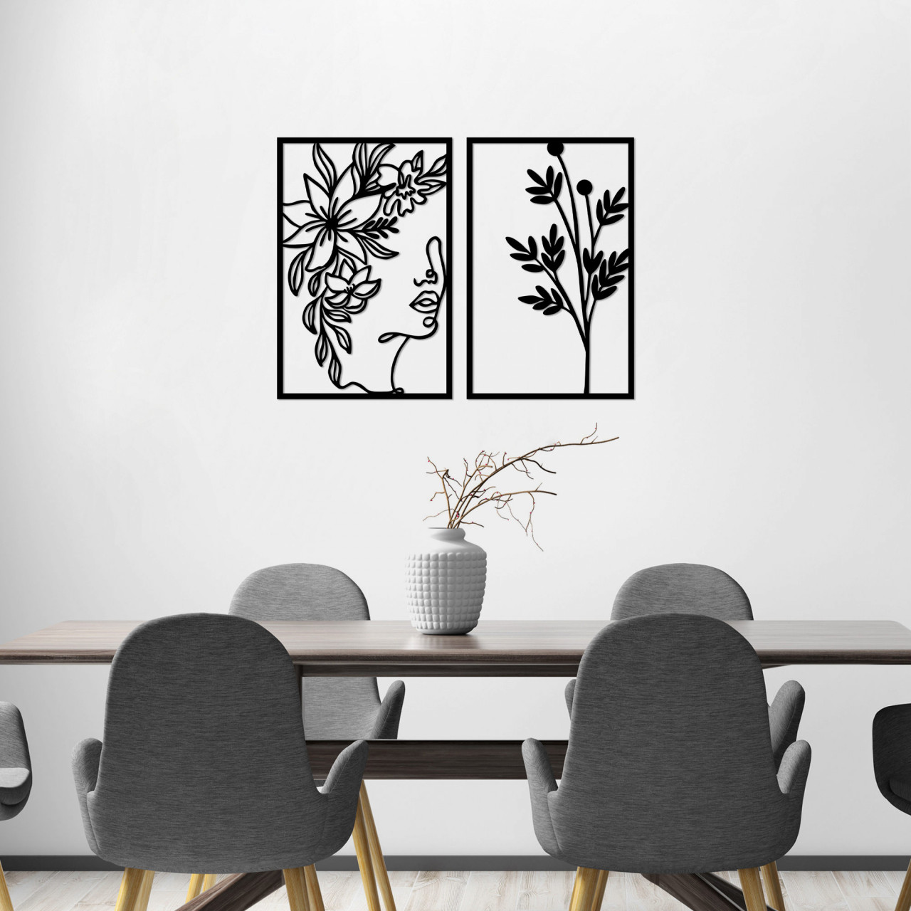 Poze Accesoriu decorativ de perete metalic Flower face - 510
