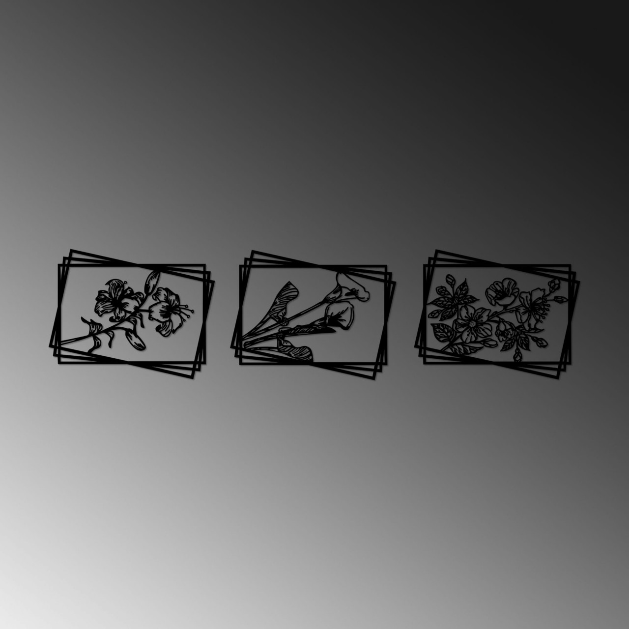 Poze Accesoriu decorativ de perete metalic Flowers 2 - 514