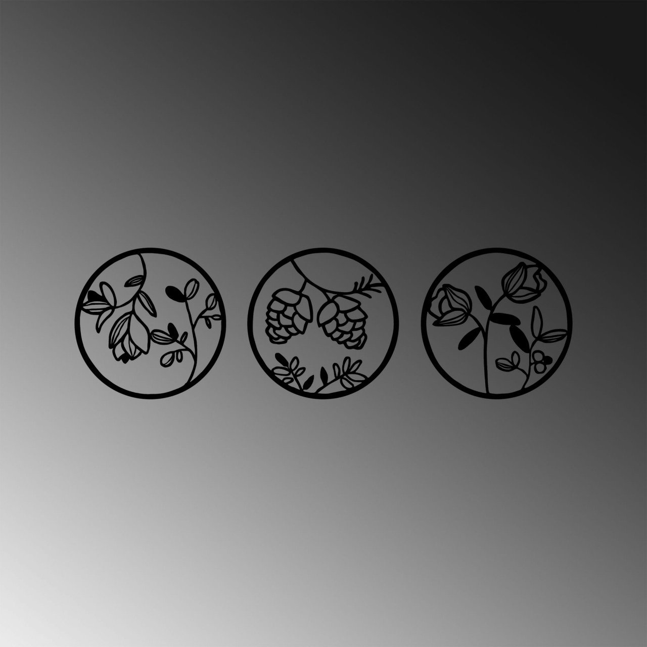 Poze Accesoriu decorativ de perete metalic Flowers - 306 M