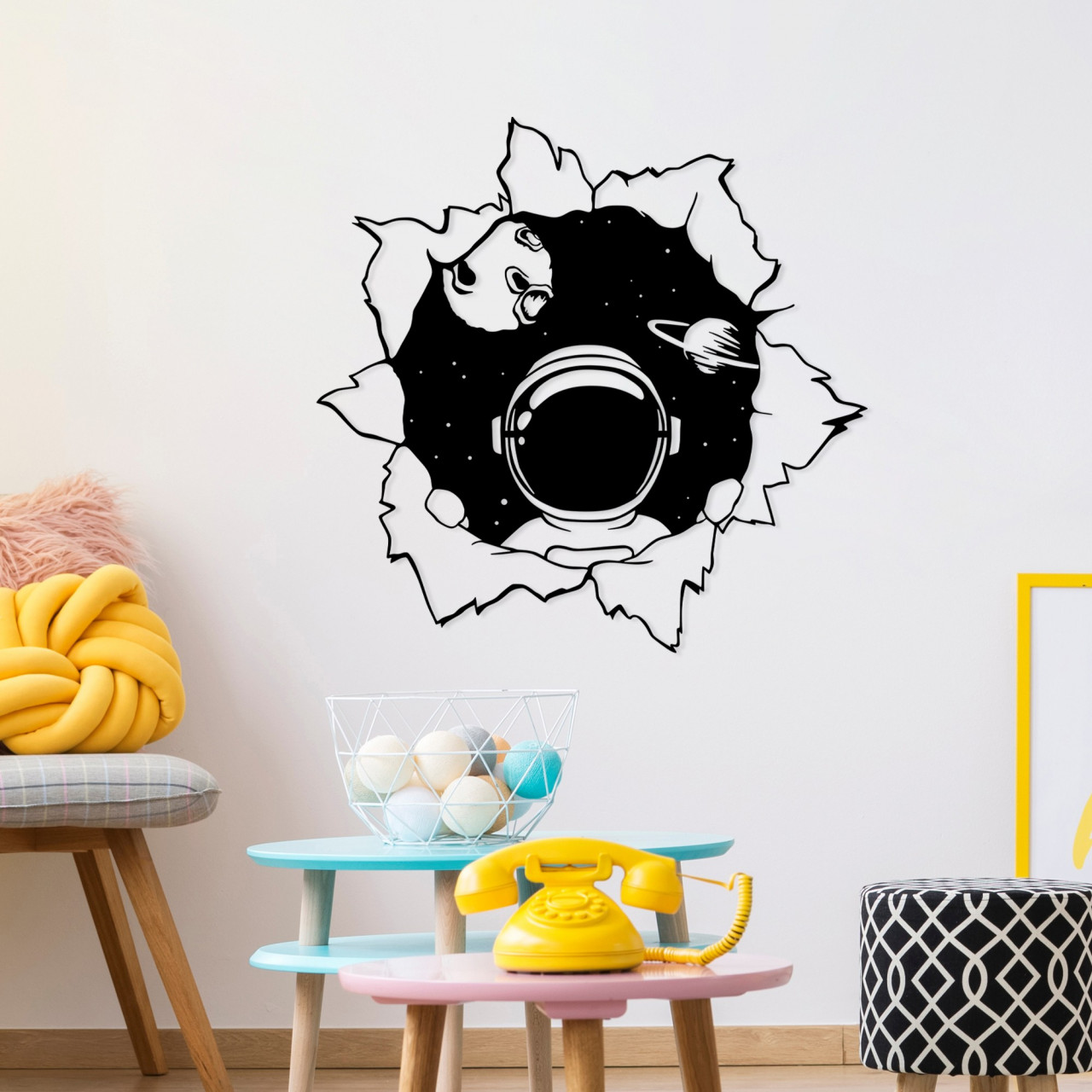 Poze Accesoriu decorativ de perete metalic Hello World