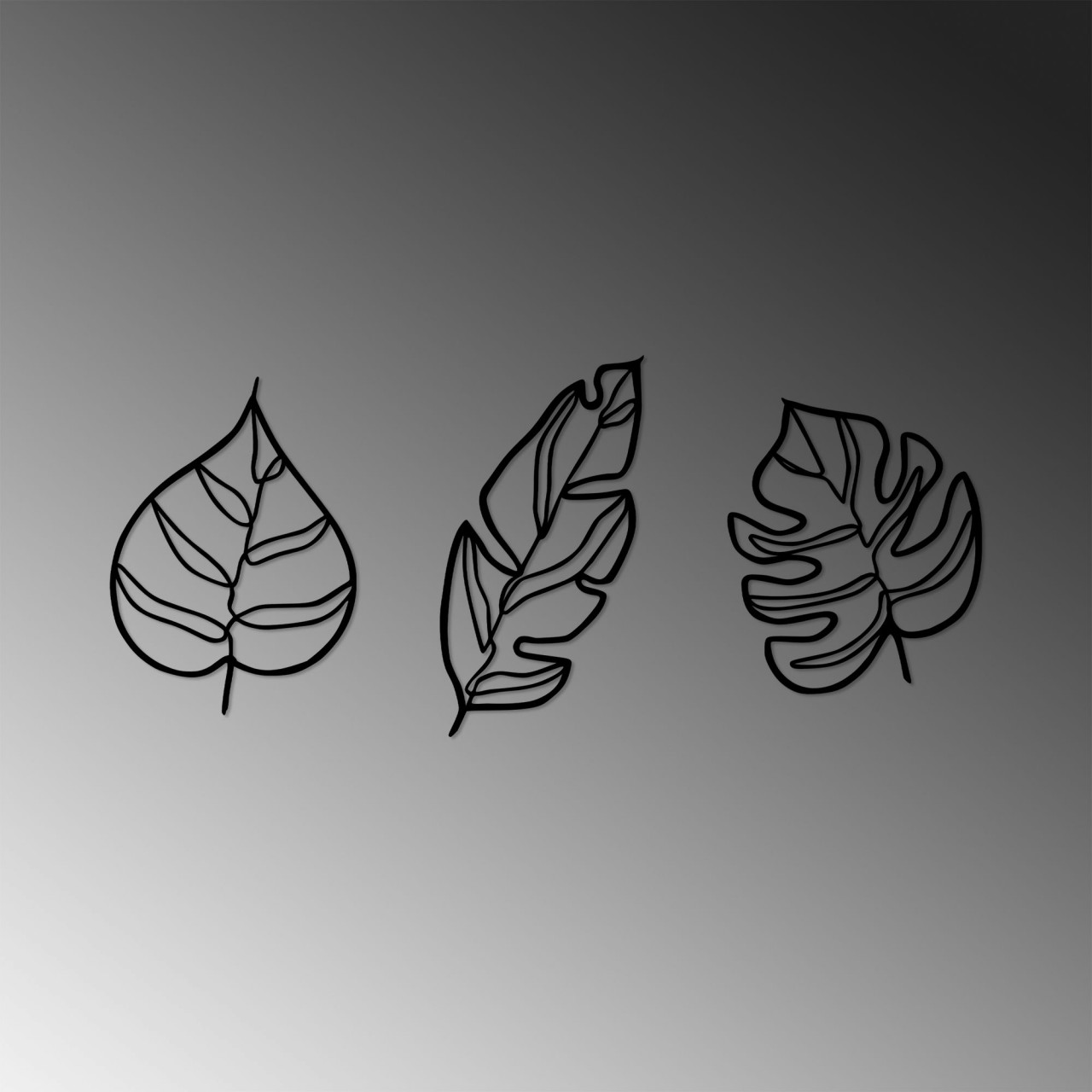 Poze Accesoriu decorativ de perete metalic Leaves - 485