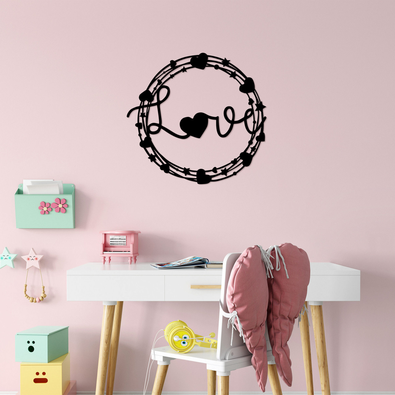 Poze Accesoriu decorativ de perete metalic Love - 469