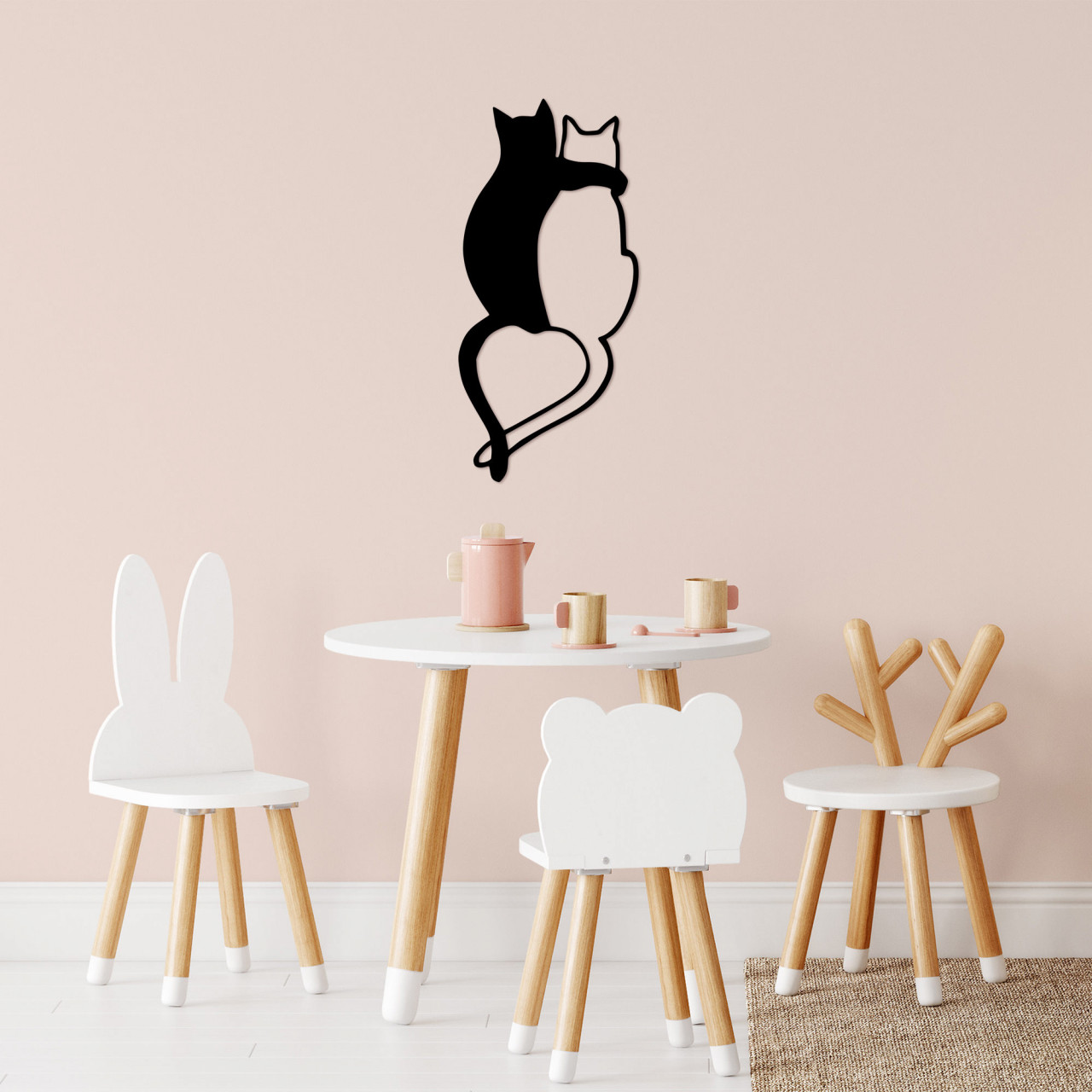 Poze Accesoriu decorativ de perete metalic Love Cats - 478