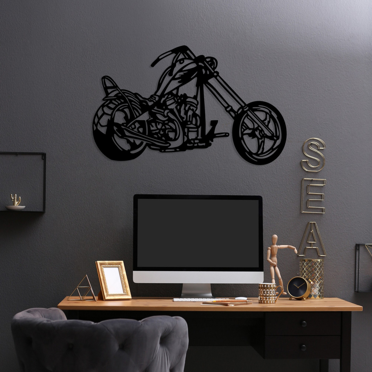 Poze Accesoriu decorativ de perete metalic Motorcycle