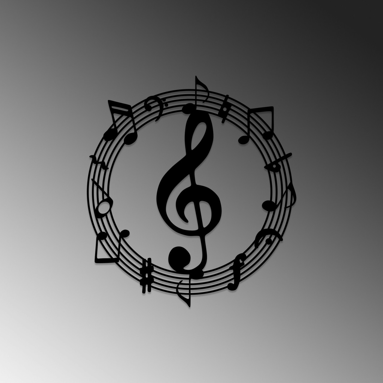 Poze Accesoriu decorativ de perete metalic Musical 2