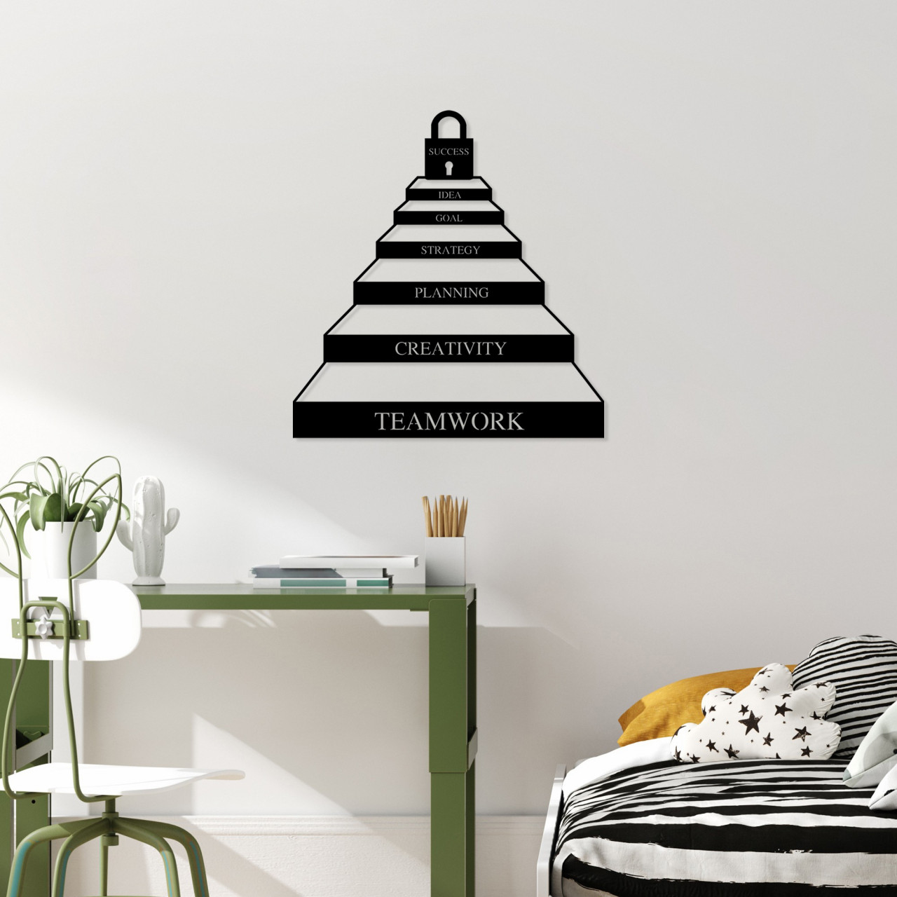 Poze Accesoriu decorativ de perete metalic Success steps