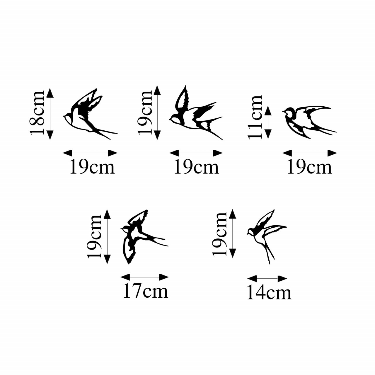 Poze Accesoriu decorativ de perete metalic Swallows - 303