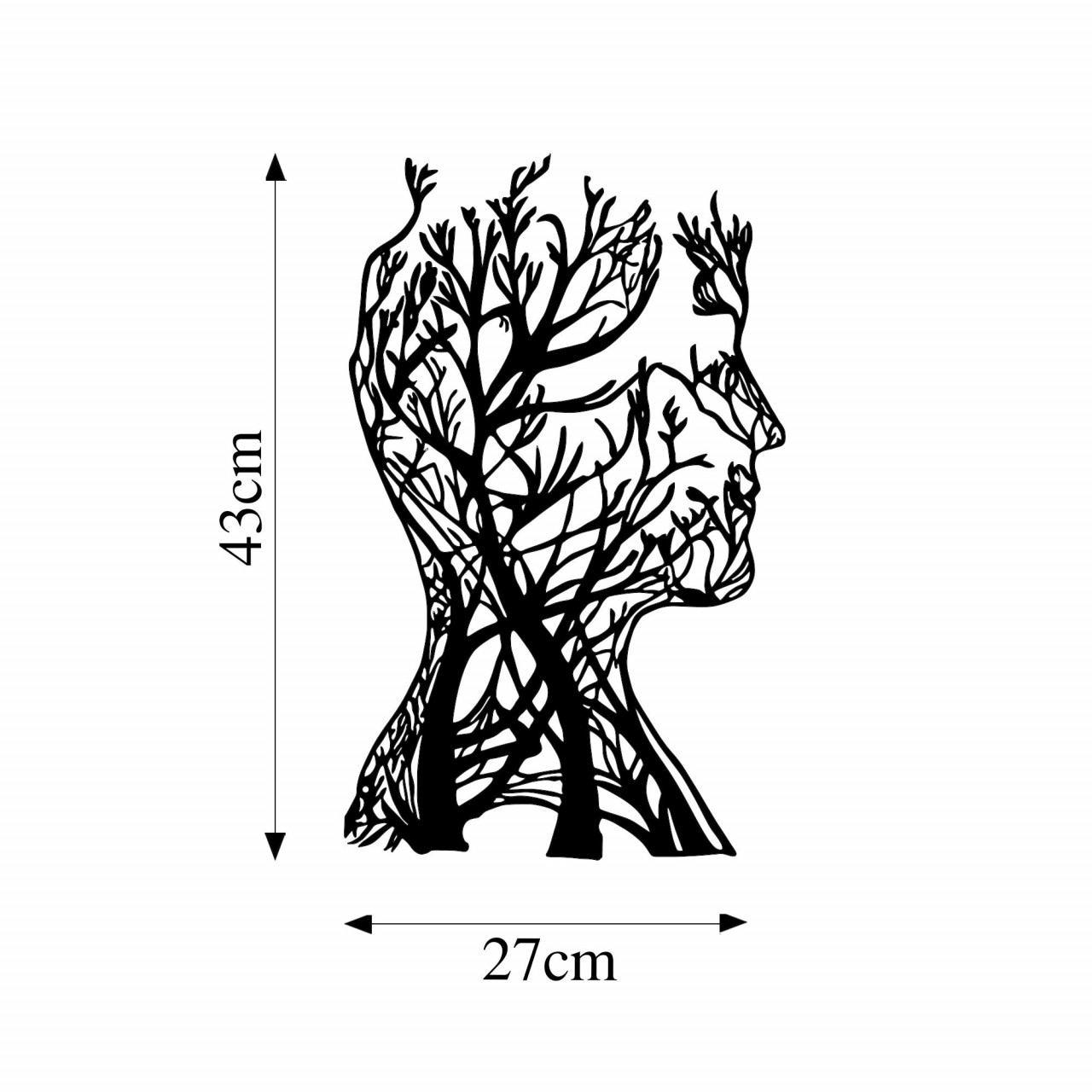 Poze Accesoriu decorativ de perete metalic Tree man - 317