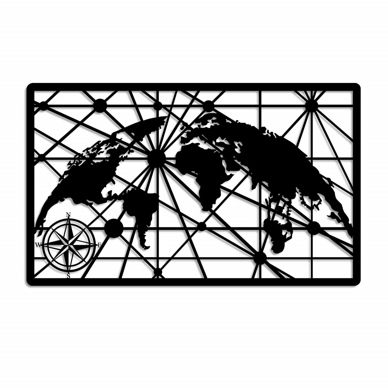 Poze Accesoriu decorativ de perete metalic World Map 8-M