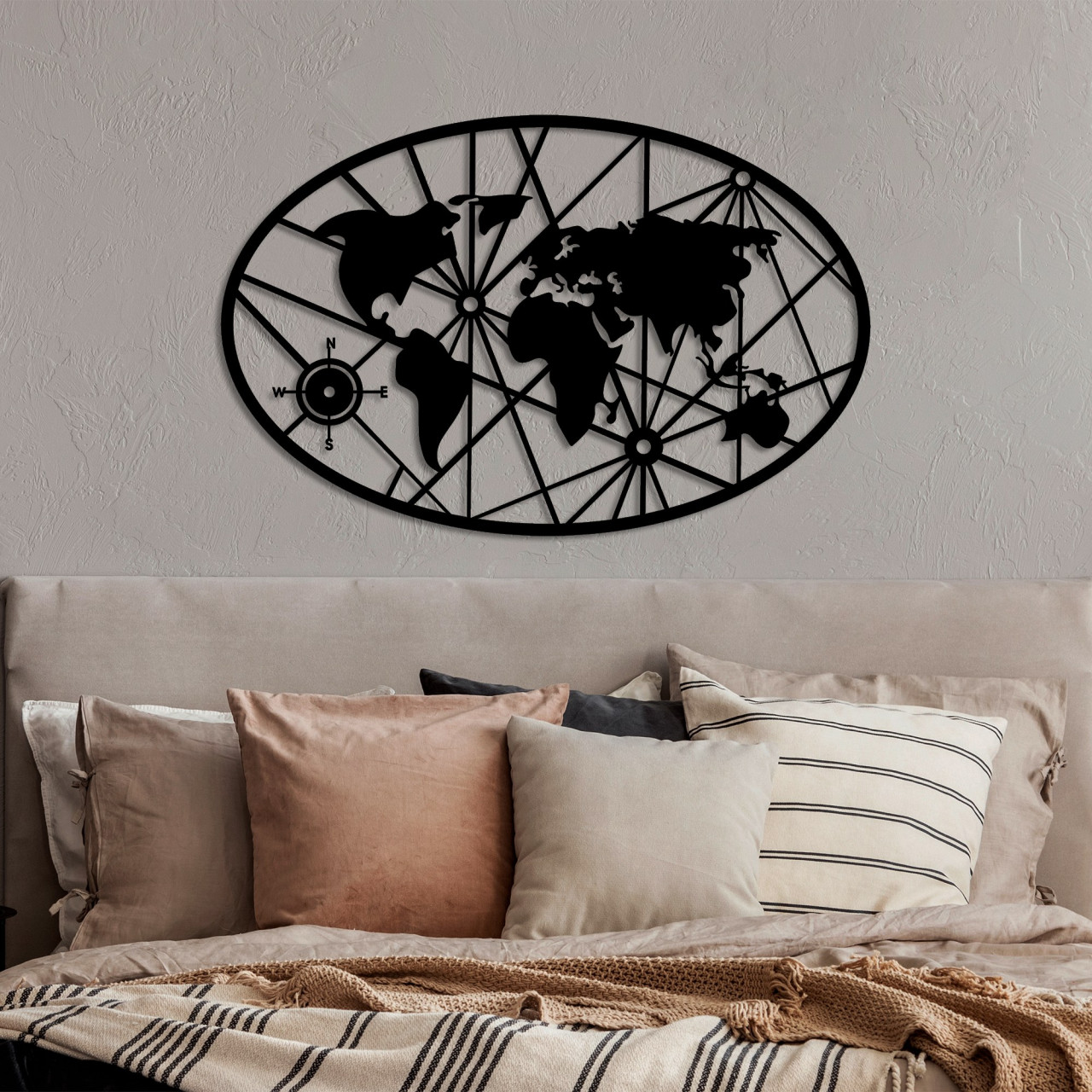 Poze Accesoriu decorativ de perete metalic World Map 8-S v2