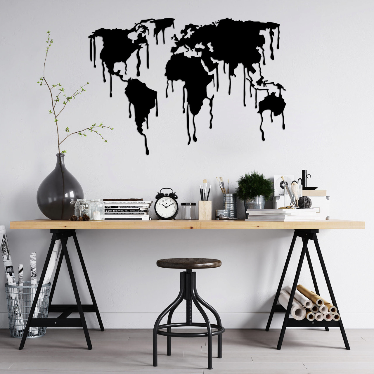 Poze Accesoriu decorativ de perete metalic World Map 8