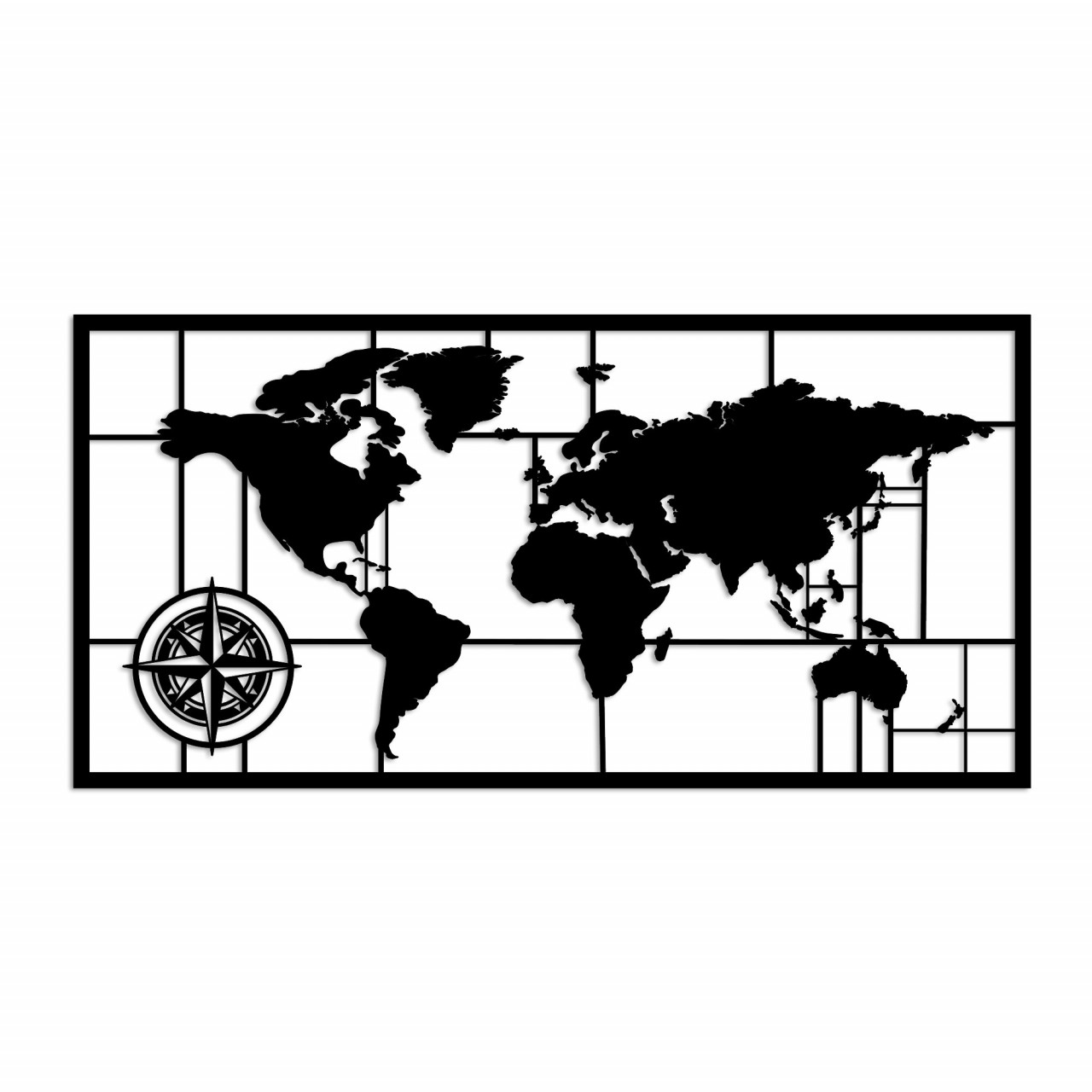 Poze Accesoriu decorativ de perete metalic World Map 9-L
