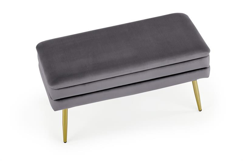 Poze Banca dormitor Velva gri/gold - H37 cm