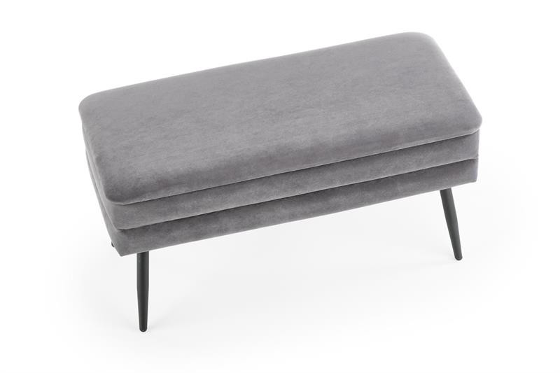 Poze Banca dormitor Velva gri/negru - H37 cm