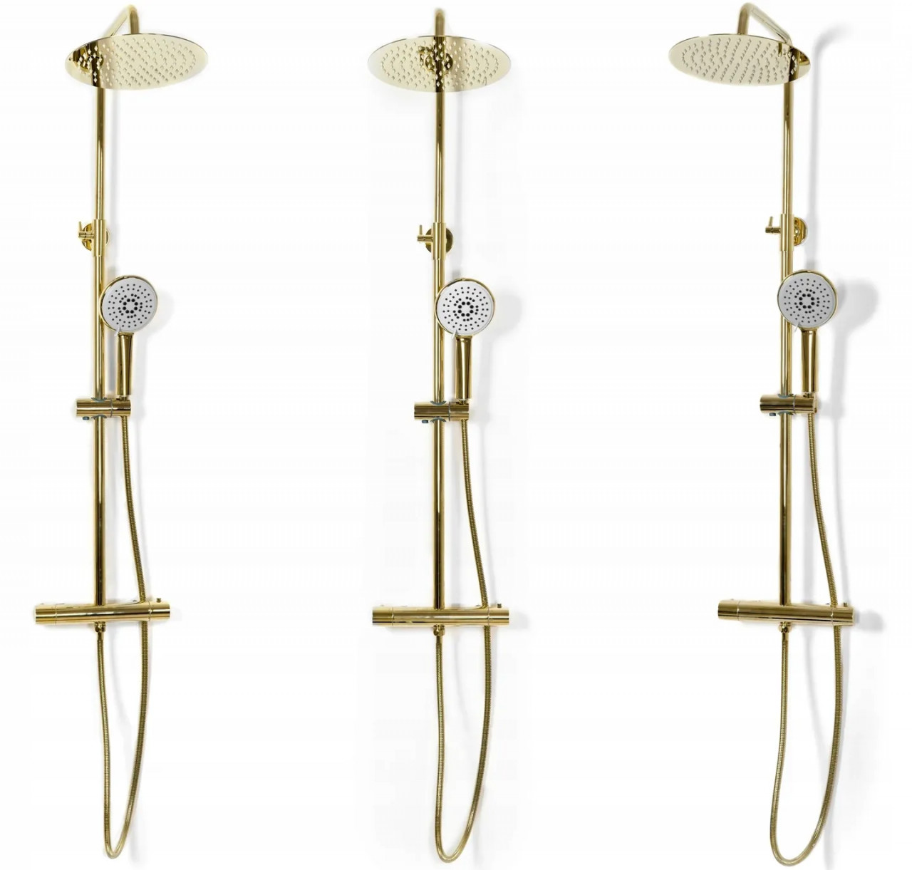 Poze Baterie pentru dus Vincent gold reglabila - H 123,5 cm