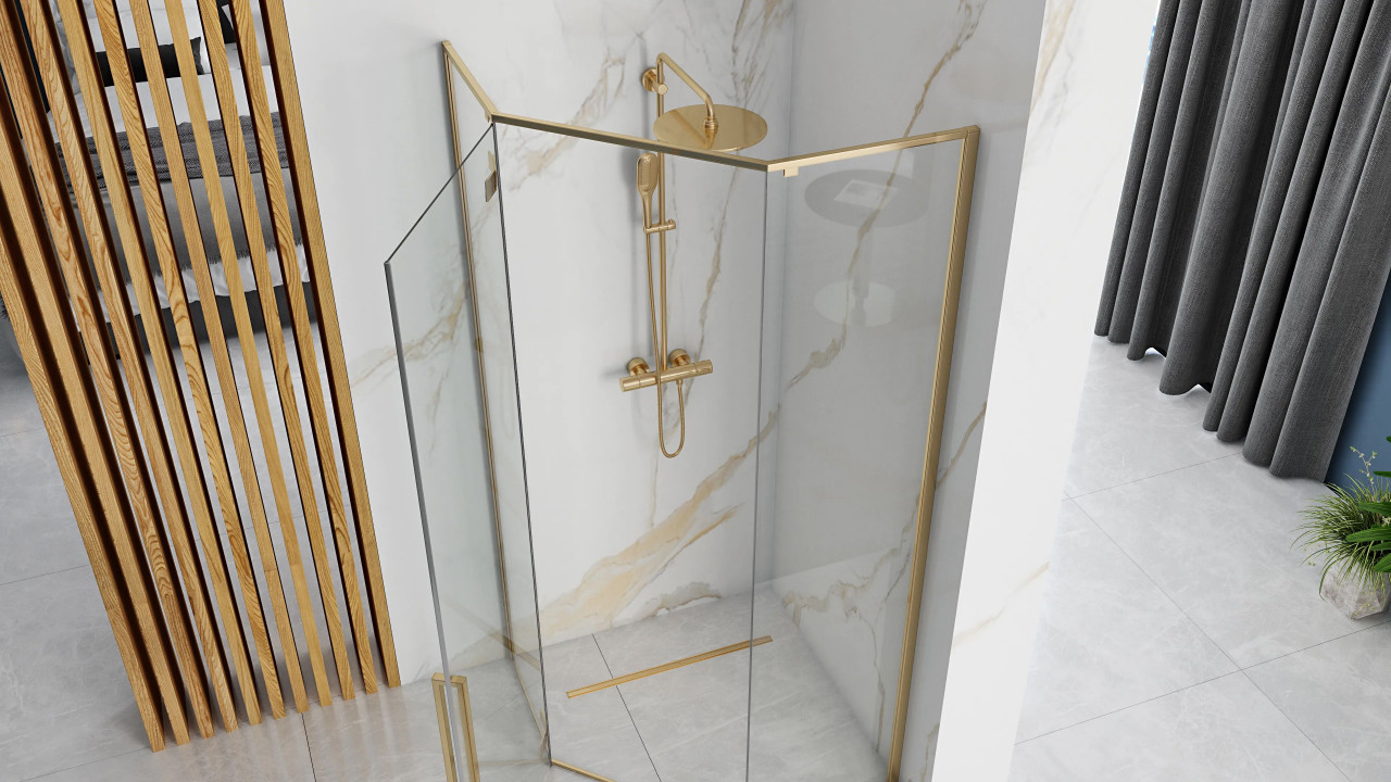 Poze Cabina de dus Diamond aurie 100x100