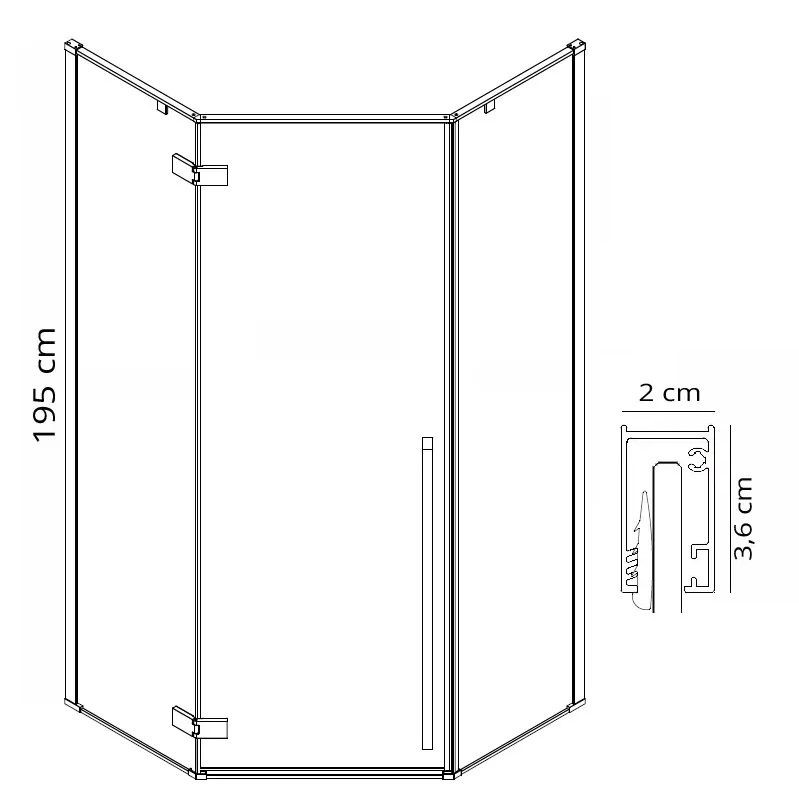 Poze Cabina de dus Diamond aurie 100x100