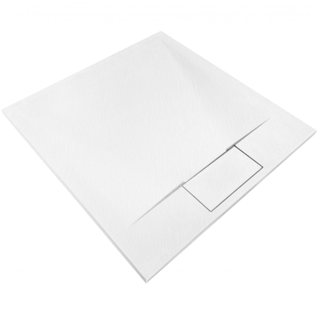 Poze Cadita pentru dus Bazalt alba 90x90