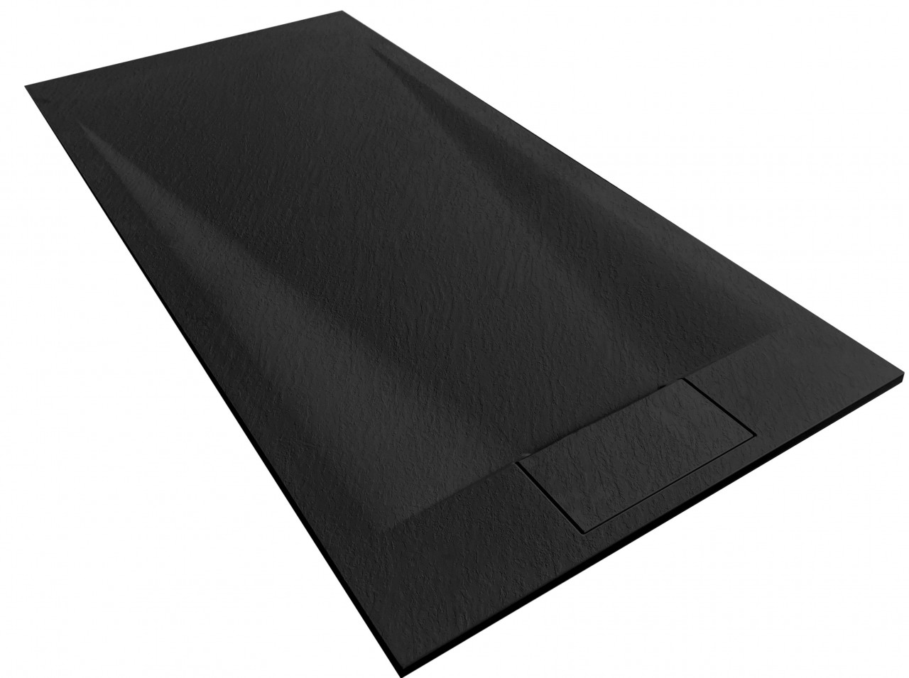 Poze Cadita pentru dus Bazalt Black 80x100