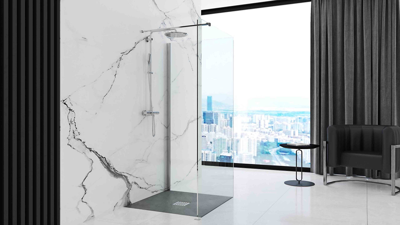Poze Cadita pentru dus Rock gri – L90 x l90cm
