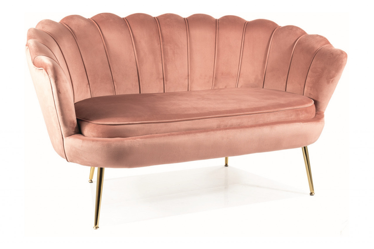 Poze Canapea Camellia 2 velvet roz Blu52/auriu