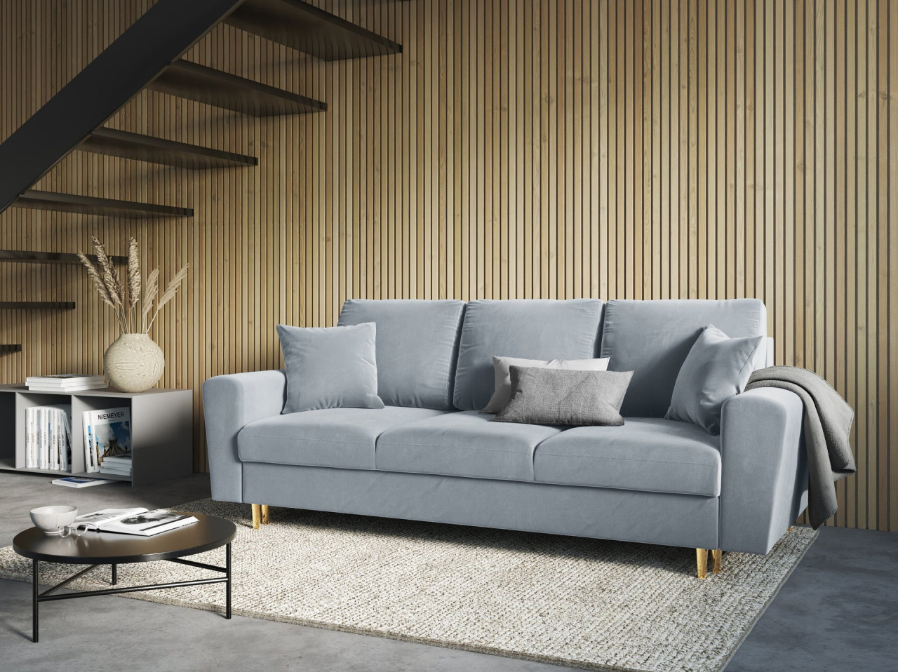 Poze Canapea extensibila 3 locuri Moghan catifea L235 cm