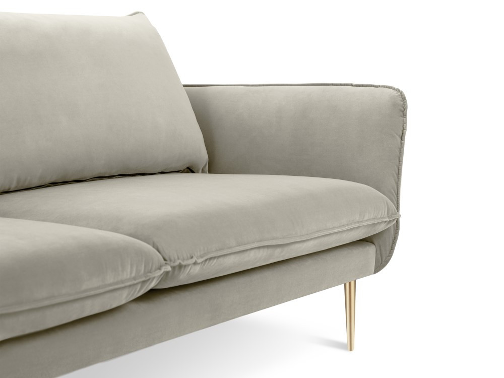 Poze Canapea tapitata Vienna 3 locuri catifea/picioare gold – L200 x l92 x h95