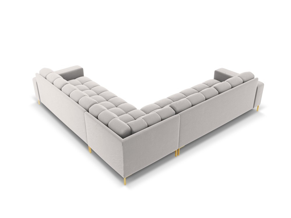 Poze Coltar 6 locuri Bali velvet/picioare gold – L256 x l256 x h75