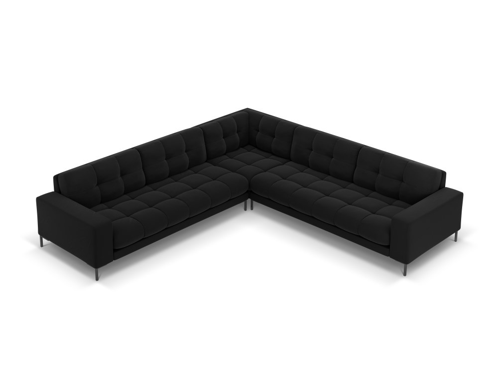 Poze Coltar 6 locuri Bali velvet/picioare negre – L256 x l256 x h75