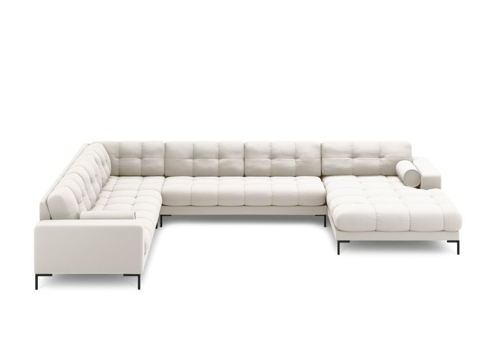Poze Coltar 7 locuri Bali U tapitat/picioare negre – L327 x l256 x h75