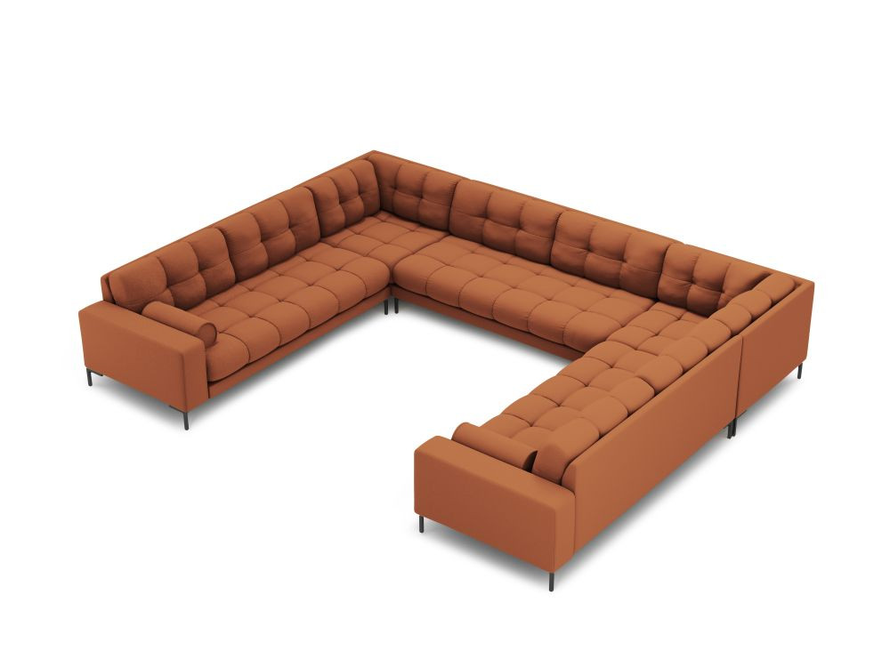 Poze Coltar 9 locuri Bali tapitat/picioare negre – L327 x l256 x h75