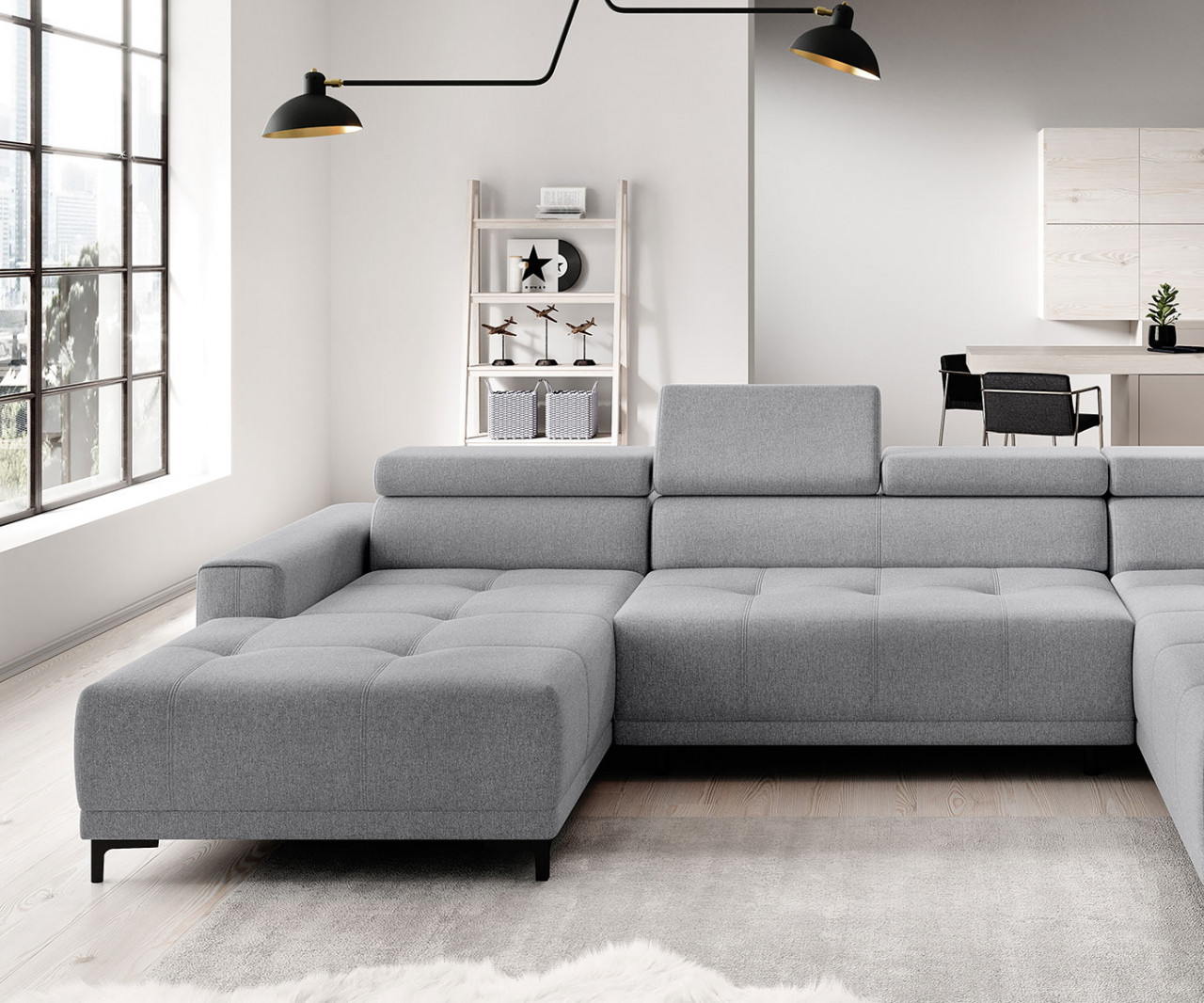 Poze Coltar cu reglaj electric Hugo XL - L353 x l204 x h97 cm
