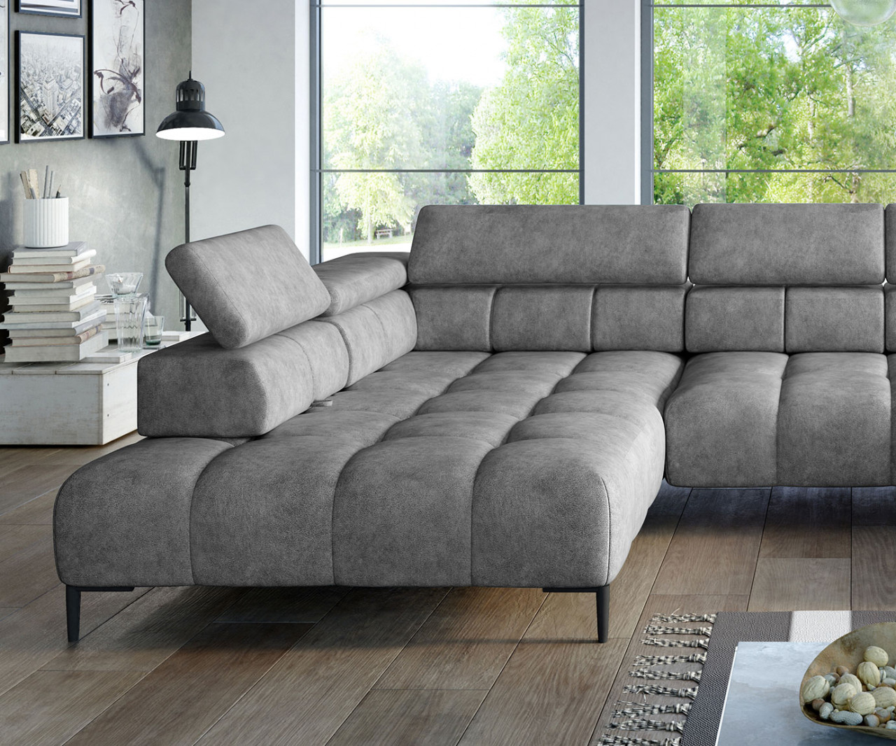 Poze Coltar cu reglaj electric Plaza XL - L385 x l216 x h99 cm