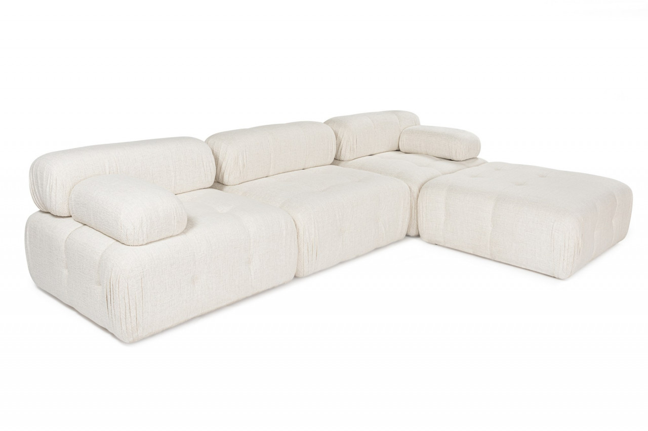 Poze Coltar Doblo cu taburet ( L1-O1-1R-Pouffe) crem