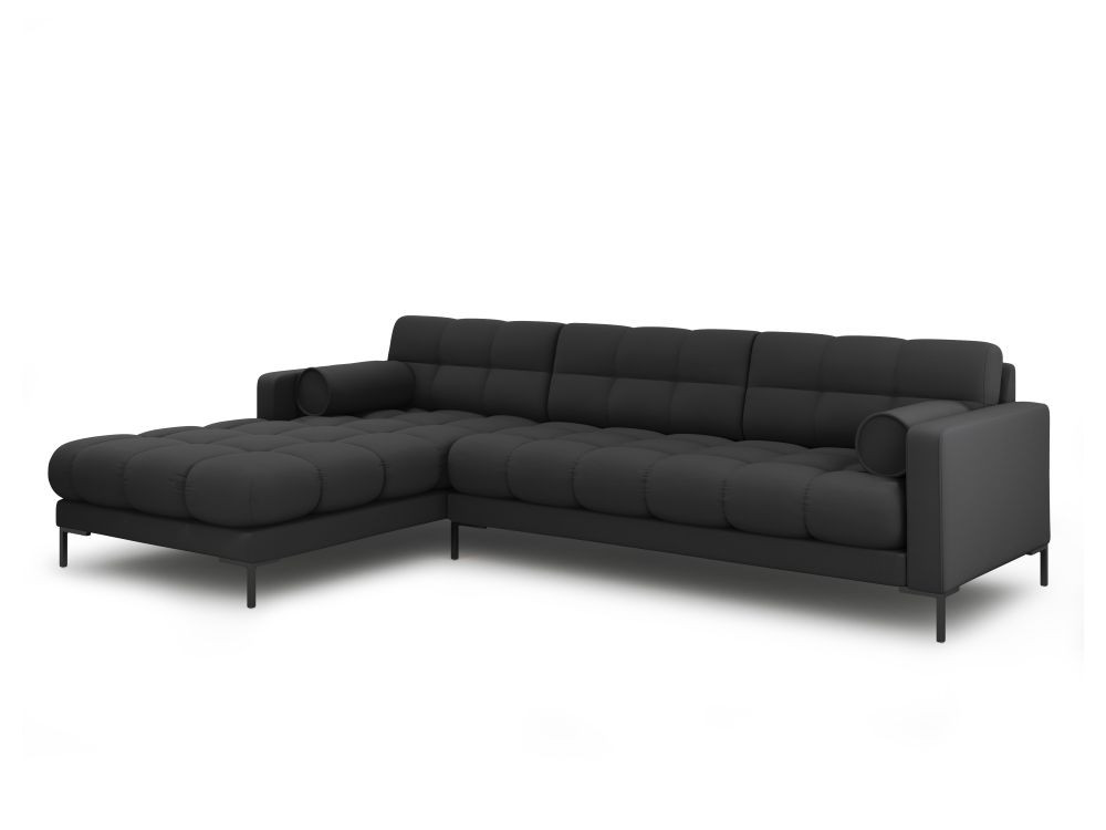 Poze Coltar tapitat Bali 5 locuri stofa/picioare negre – L293 x l185 x h75