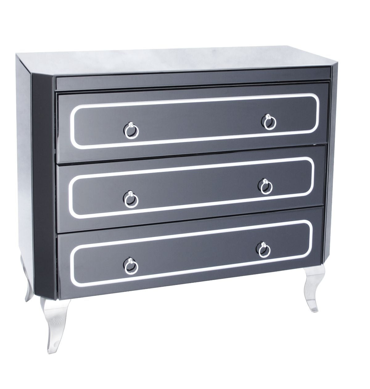 Poze Comoda Marina II negru/silver – H78 cm