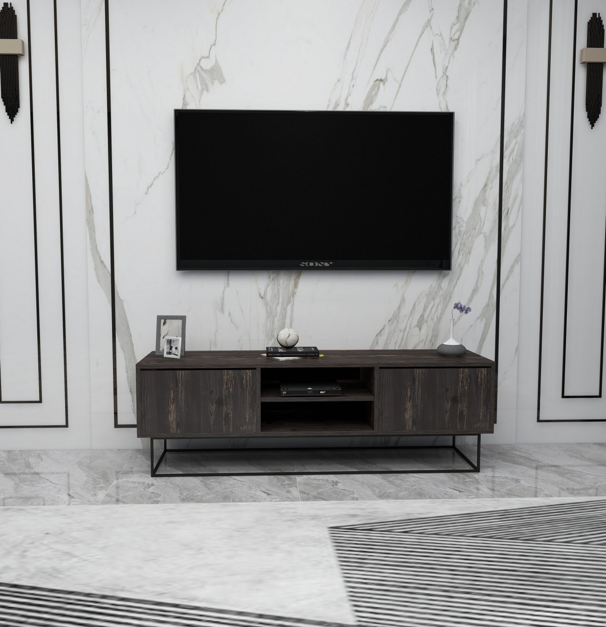 Poze Comoda TV Escape 140 maro inchis / negru
