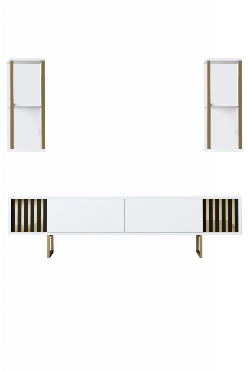 Poze Comoda TV Gold Line alb/negru