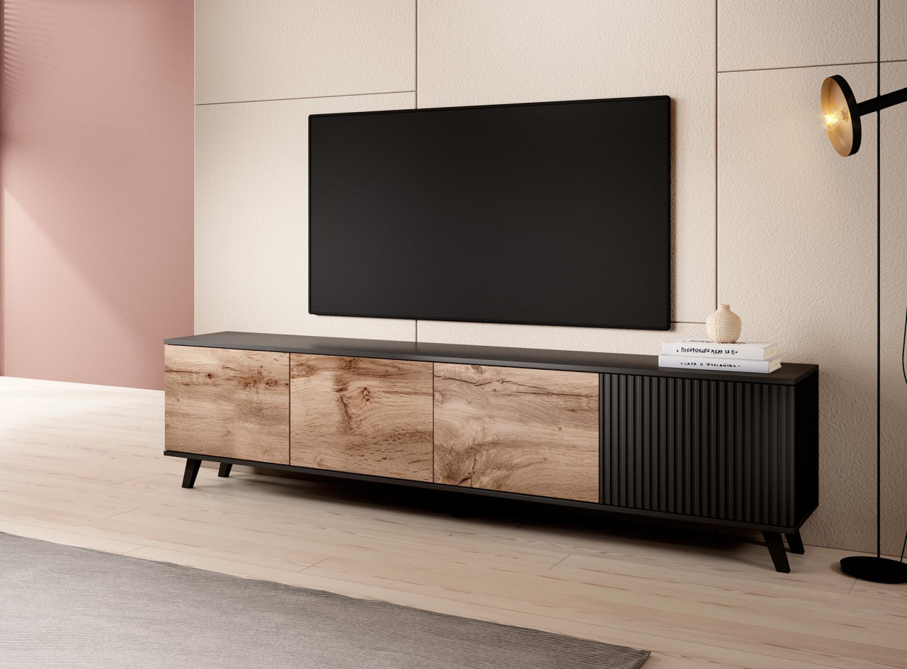 Poze Comoda TV Random RTV-3 stejar wotan/negru