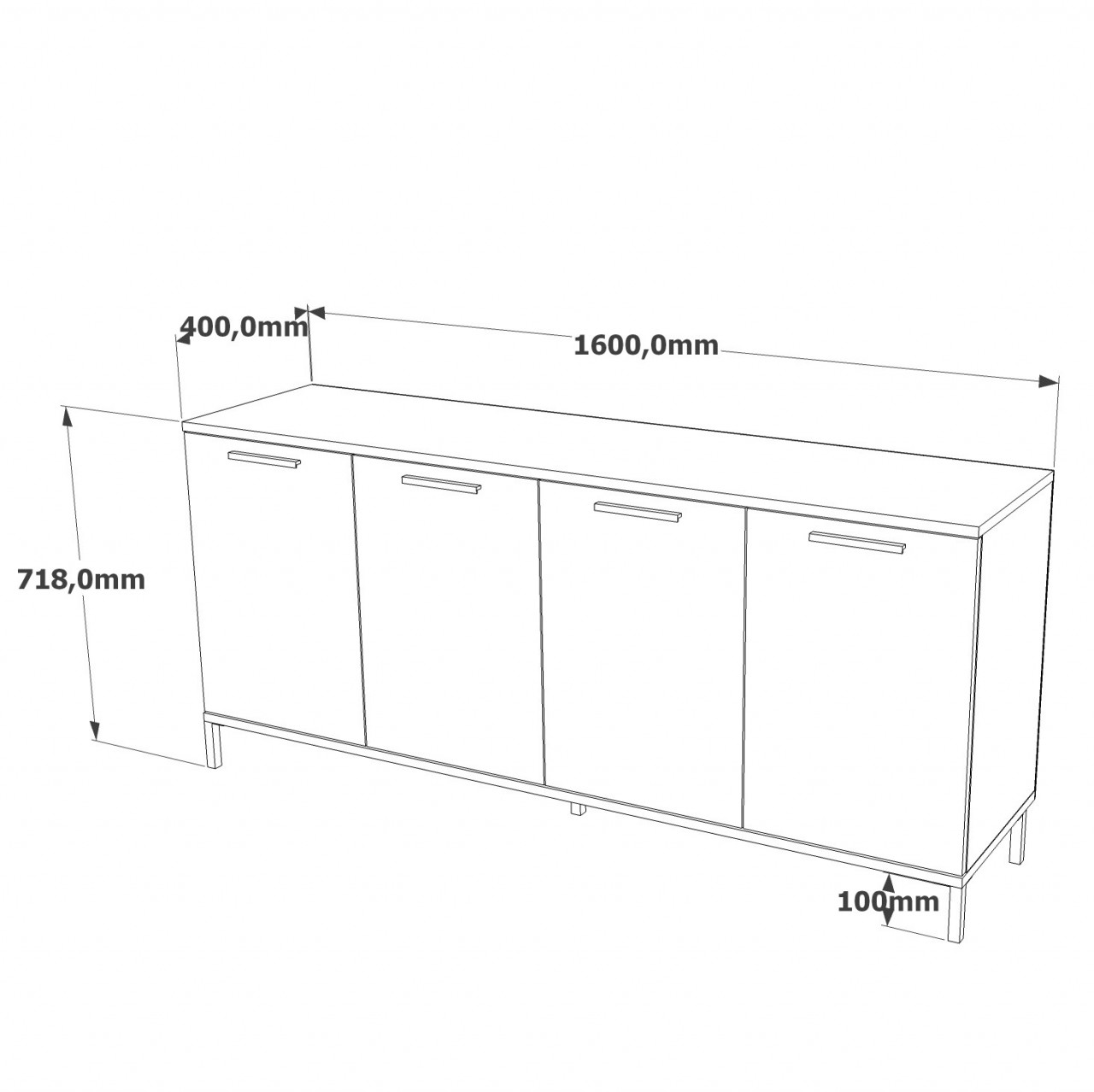 Poze Consola RL4-AA pin/antracit L160 cm - H71,8 cm