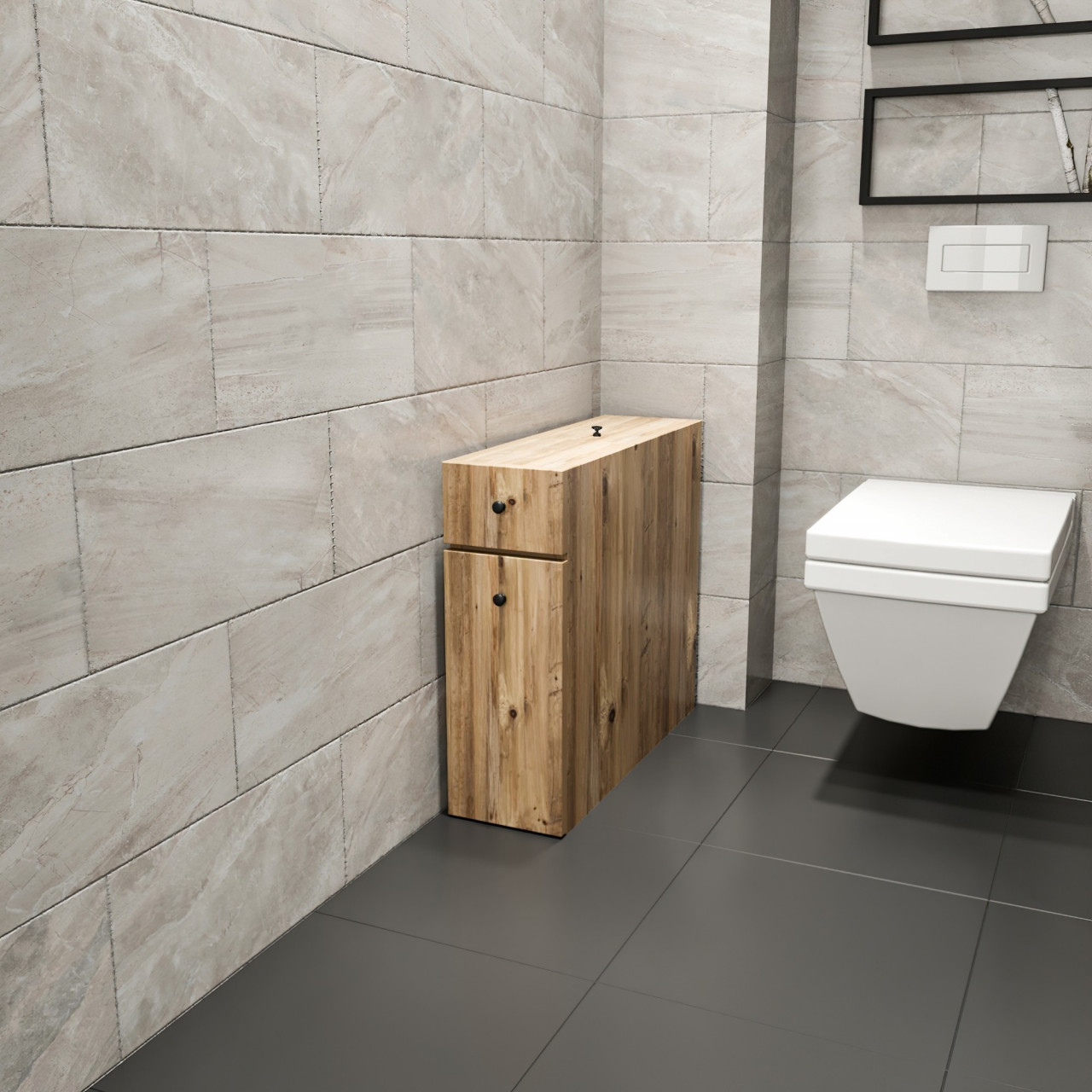 Poze Dulap MDF de baie Calencia stejar L19 cm - H55 cm