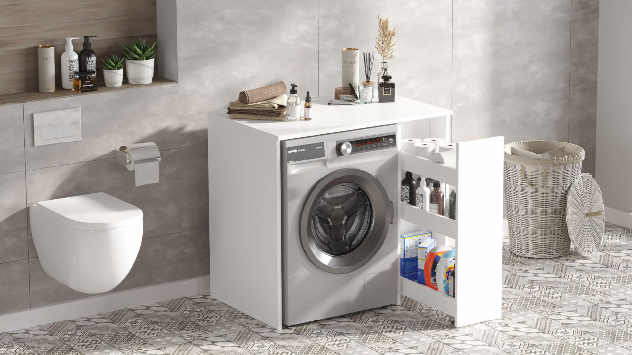 Poze Dulap MDF de baie SA1-W alb L93,5 cm - H88,3 cm