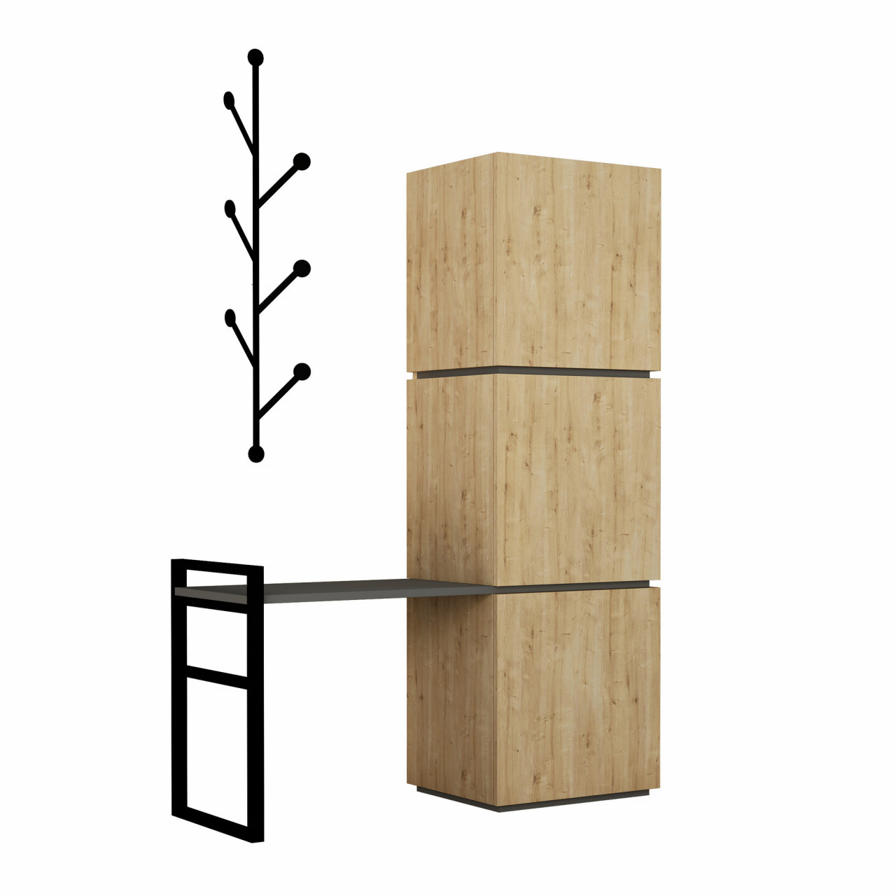Poze Dulap MDF de incaltaminte Mello stejar L109 cm - H149 cm