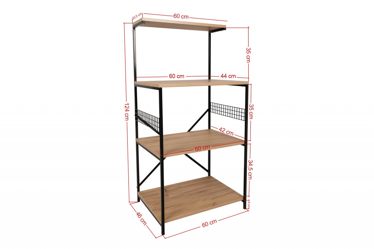 Poze Dulap MDF multifunctional Anemon negru/pin L60 cm - H124 cm
