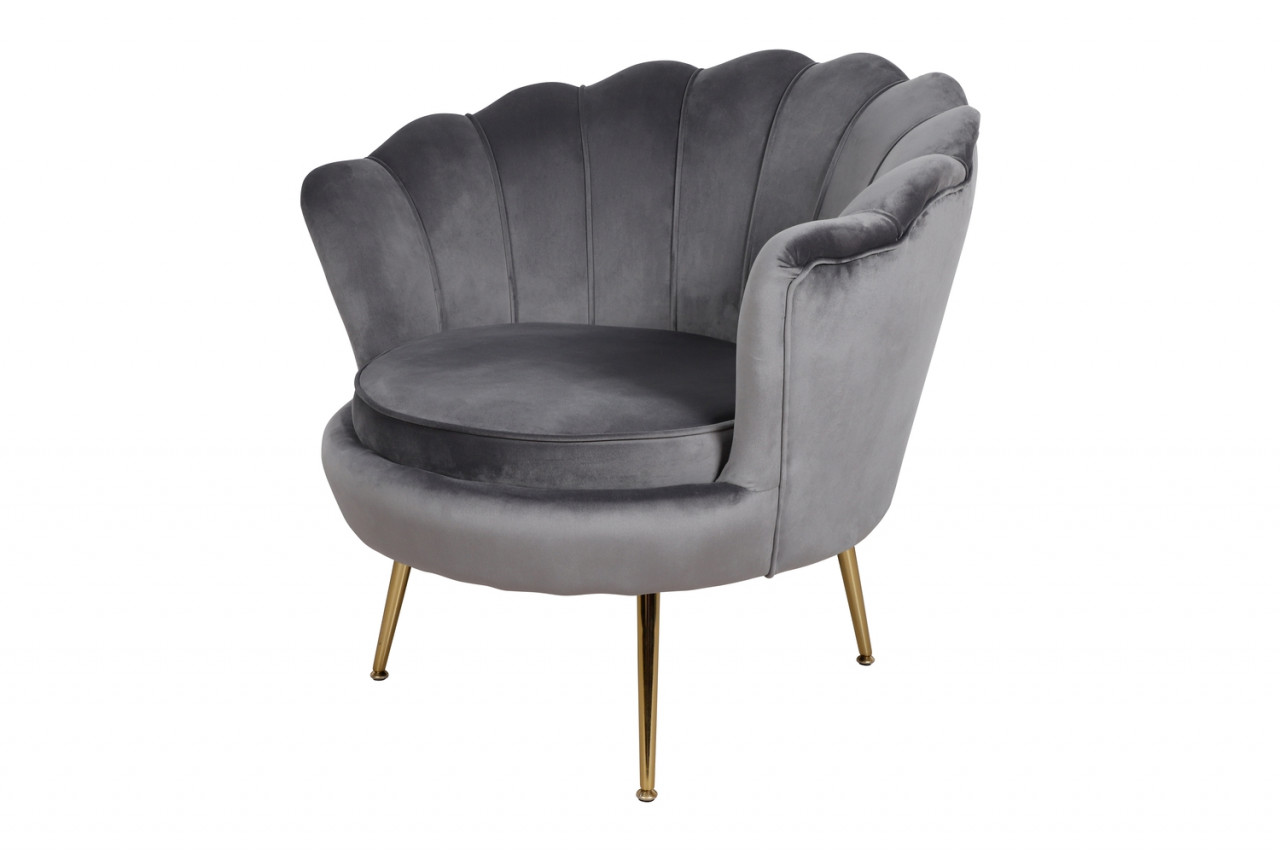 Poze Fotoliu Camellia 1 velvet gri Blu14/auriu