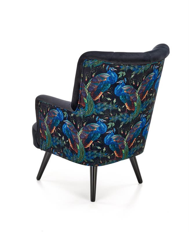 Poze Fotoliu Pagoni velvet negru - H95 cm