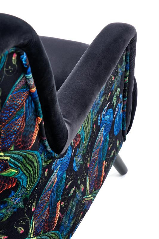Poze Fotoliu Pagoni velvet negru - H95 cm