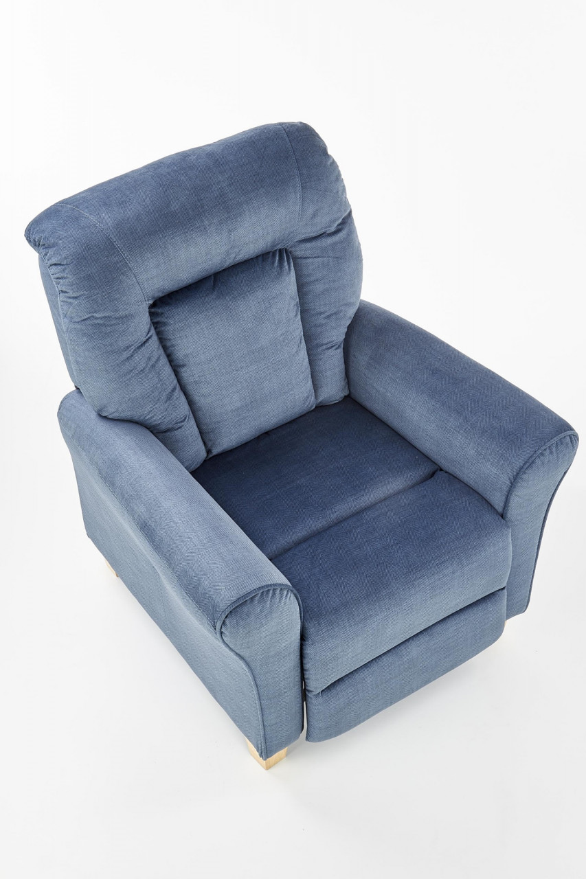 Poze Fotoliu recliner tapitat Bard bleumarin - H 102-76 cm
